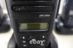 A15 Lot Of 3 Motorola Xpr 3500e Two Way Radio Battery Antenna Base Power Cord