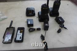 A15 Lot Of 3 Motorola Xpr 3500e Two Way Radio Battery Antenna Base Power Cord