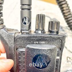 Black Motorola XPR 7350e Two Way Radio with New Charger And Mic