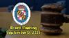Board Meeting September 9 2025