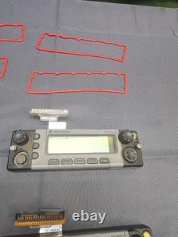 FOUR Motorola XTL5000 Silver Two Way Radio Control Head Faces w Ribbon Cables
