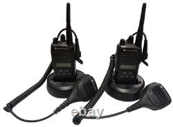 LOT OF 2 Motorola CP185 Two Way Radios UHF 435-480mhz 16Ch 4Watt AAH03RDF8AA7AN