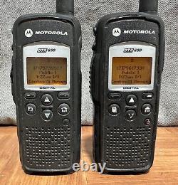 LOT OF 2 Motorola DTR650 Portable Walkie Talkie Handheld Digital Two-Way Radios