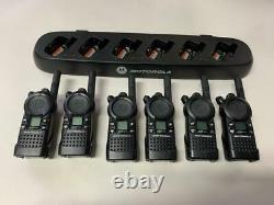 LOT OF 6 MOTOROLA CLS1413 TWO-WAY RADIO WithBATTERY & BELT CLIP +HCTN4002A CHARGER
