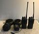 Lot Of 2x Used Motorola Ht750 Hand Held Two 16 Ch Way Uhf Radios W Chargers