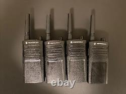 (Lot Of 4) Motorola RMU2040 Two Way Radio with4 Chargers & 4 Belt Clips