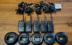 Lot Of 5 Mag One By Motorola BPR40 2-Way Radios With Charging Stations- Used