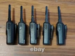 Lot Of 5 Mag One By Motorola BPR40 2-Way Radios With Charging Stations- Used