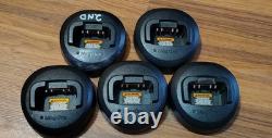 Lot Of 5 Mag One By Motorola BPR40 2-Way Radios With Charging Stations- Used