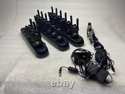 Lot of 15 x Motorola CLS1110 UHF Two Way Radios & Multi-Unit Charger With 5x CLIPS