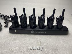 Lot of 15 x Motorola CLS1110 UHF Two Way Radios & Multi-Unit Charger With 5x CLIPS