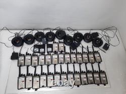 Lot of 28 Motorola Mag One BPR40 Two-Way Radio-AA, 9 Charging Stations, and