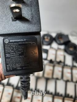 Lot of 28 Motorola Mag One BPR40 Two-Way Radio-AA, 9 Charging Stations, and