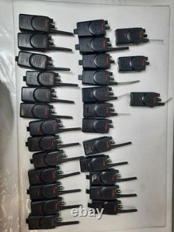 Lot of 28 Motorola Mag One BPR40 Two-Way Radio-AA, 9 Charging Stations, and