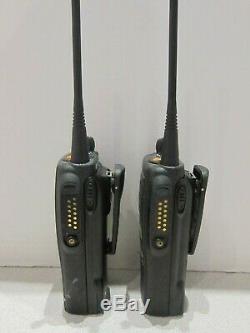 Lot of 2 Motorola HT1250 LS+ 403-470MHz UHF 4W Two Way Radio AAH25RDH9DP5AN