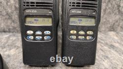 Lot of 2? Motorola HT1250 VHF Two-Way Radios AAH25KDF9AA5AN & Charging Base