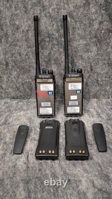 Lot of 2? Motorola HT1250 VHF Two-Way Radios AAH25KDF9AA5AN & Charging Base