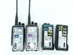 Lot of 2 Motorola MOTOTRBO 3500 UHF Two Way Portable Radios AAH02RDH9JA2AN