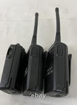 Lot of 3 Motorola CP185 VHF 136-174 MHz 5 WATT 16Ch Two Way Radios withBatteries