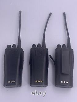 Lot of 3 Motorola CP200D UHF Two-Way Portable Radio AAH01QDC9JA2AN & Mics