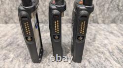 Lot of 3? Motorola HT1250 VHF Two-Way Radios AAH25KDF9AA5AN & Charging Base