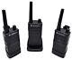 Lot Of 3 Motorola Rmu2040 Uhf Handheld Commercial Two-way Radios With Charger