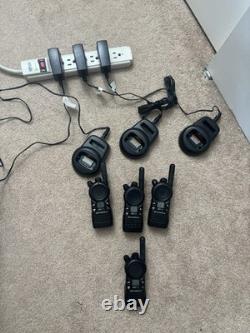 Lot of 4 Motorola CLS1110 UHF Business Two-Way Radio + 3 Batteries + 3 Chargers
