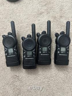 Lot of 4 Motorola CLS1110 UHF Business Two-Way Radio + 3 Batteries + 3 Chargers