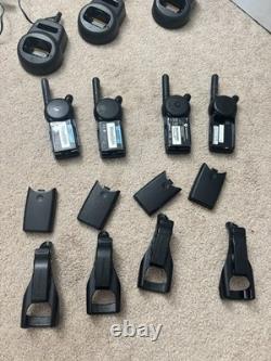 Lot of 4 Motorola CLS1110 UHF Business Two-Way Radio + 3 Batteries + 3 Chargers