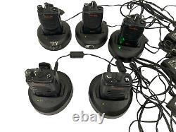 Lot of 5 Motorola BPR40 Two Way Radio with 5 Charger AAH84RCS8AA1AN Tested A6