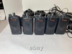Lot of 5 Motorola BPR40 Two Way Radio with 5 Charger AAH84RCS8AA1AN Tested A6