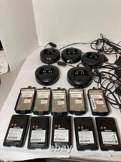 Lot of 5 Motorola BPR40 Two Way Radio with 5 Charger AAH84RCS8AA1AN Tested A6