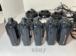 Lot of 5 Motorola BPR40 Two Way Radio with 5 Charger AAH84RCS8AA1AN Tested A6