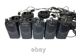 Lot of 5 Motorola BPR40 Two Way Radio with 5 Chargers AAH84RCS8AA1AN Tested A5
