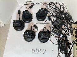 Lot of 5 Motorola BPR40 Two Way Radio with 5 Chargers AAH84RCS8AA1AN Tested A5