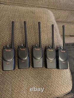 Lot of 5 Motorola BPR40 VHF 8 ch radio & (5) Chargers AAH84KDS8AA1AN
