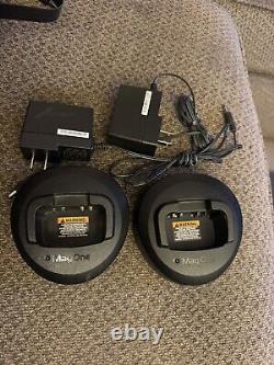 Lot of 5 Motorola BPR40 VHF 8 ch radio & (5) Chargers AAH84KDS8AA1AN