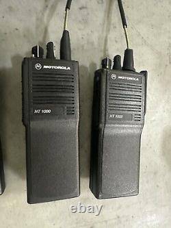 Lot of 5 Motorola HT1000 Walkie Talkies with Charging Station UNTESTED AS IS