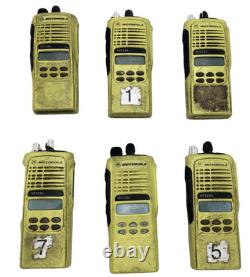 Lot of 6 MOTOROLA HT1250 UHF 403-470 MHz Police Fire EMS Two-Way Radios -Grade D