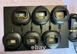 Lot of 6 Motorola BPR40 Two Way Radios AAH84KDJ8AA2AN with6 Slot Charging Base