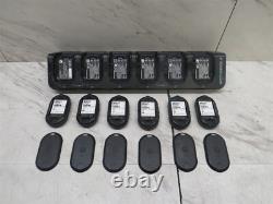 Lot of 6 Motorola CLP1040 Business Two-Way Radio with Charger Cradle & Batteries