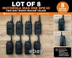 Lot of 8 Motorola Mag One BPR40 Two-Way Radios Walkie Talkies with Antennas Used