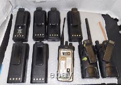 Lot of 9 Motorola Two Way Radios 4 Radius GP300, 2 Radius P1225, 2 XV100, 1 7580