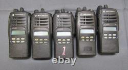 Lot of FIVE Motorola HT1250 136-174 MHz VHF Two Way Radio AAH25KDF9AA5AN w Base