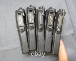 Lot of FIVE Motorola HT1250 136-174 MHz VHF Two Way Radio AAH25KDF9AA5AN w Base
