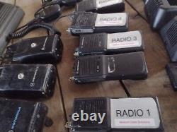 Lot of Motorola HT1000 radios, chargers mics brackets battery cases ntn1177d etc