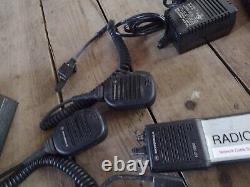 Lot of Motorola HT1000 radios, chargers mics brackets battery cases ntn1177d etc