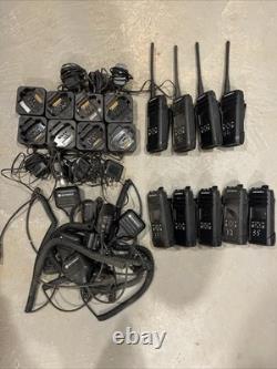 MOTOROLA 2-WAY RADIO SET DTR600 9 RADIOS & 8 PORT CHARGER & 8 Handhelds