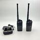 Motorola Cp110 Two Way Radio Vhf 2ch Set Of 2 With Charging Base Tested