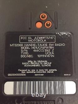 MOTOROLA MTS2000 Flashport Two Way Radio H01ucf6pw1bn, Charger, Antenna, WORKING